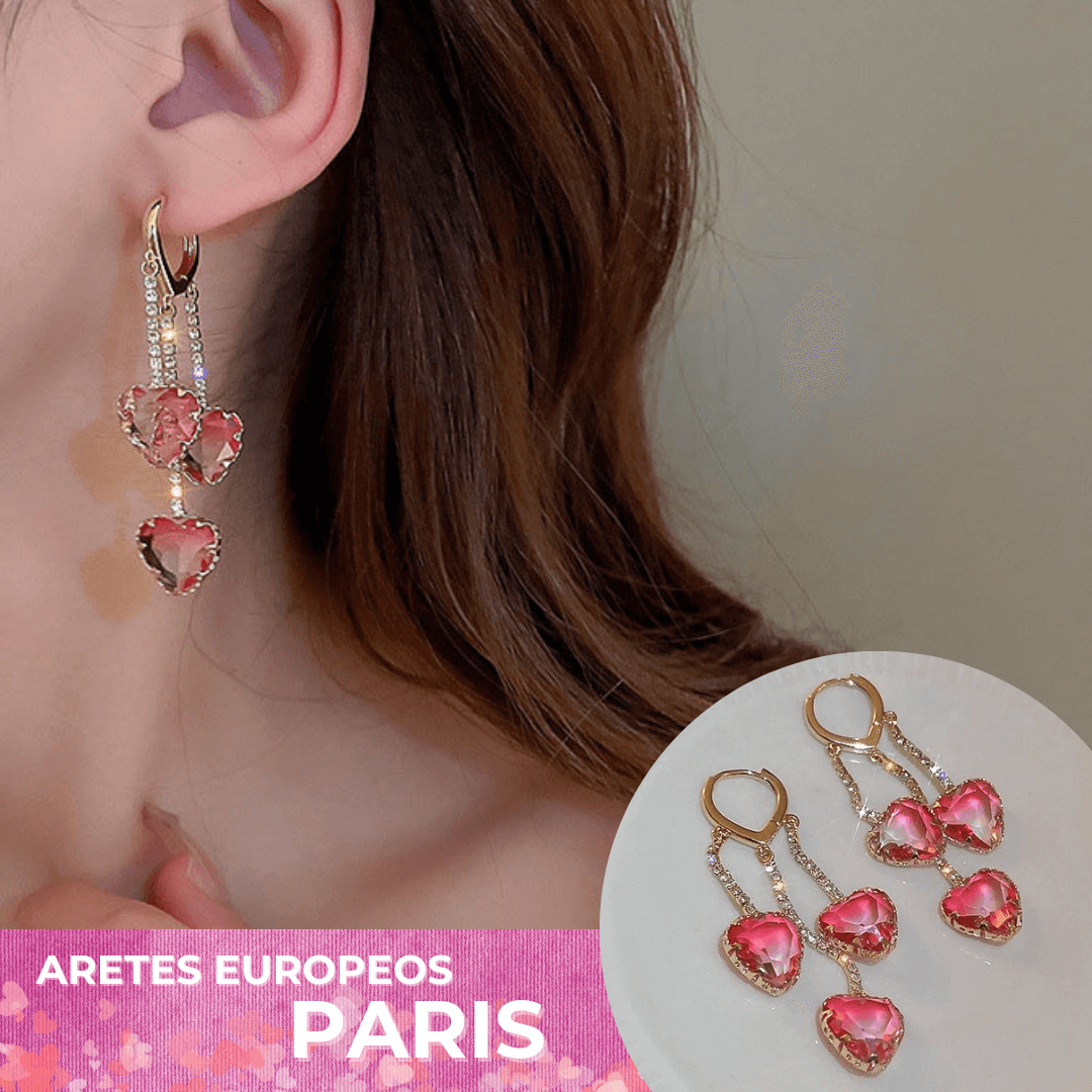 JOYERIA EUROPEA! ARETES PARIS (BAÑO DE ORO)