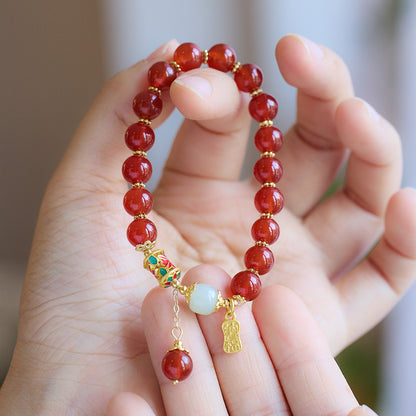 BRAZALETE PARA LA ABUNDANCIA Y PROSPERIDAD DE AGATA ROJO