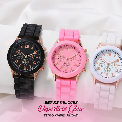 OFERTA EXCLUSIVA! SET X3 RELOJES DEPORTIVOS GLOW